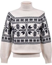 Brunello Cucinelli - Bicolor Cashmere Sweater - Lyst