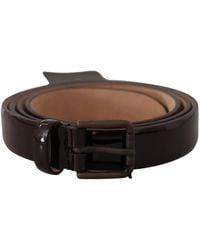 Dolce & Gabbana - Elegant Leather Logo Buckle Belt - Lyst