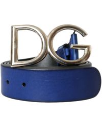 Dolce & Gabbana - Leather Metal Logo Buckle Belt - Lyst
