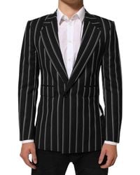 Dolce & Gabbana - Black Stripes Sicilia 1 Button Suit Blazer - Lyst