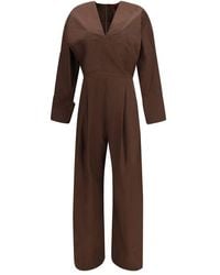 THE LATEST - Brown Cotton Jumpsuit - Lyst