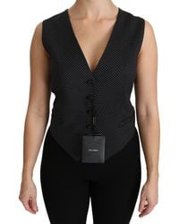 Dolce & Gabbana - Dotted Waistcoat Vest Blouse Top - Lyst