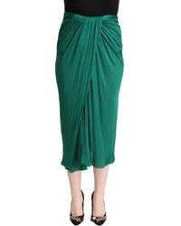 Dolce & Gabbana - Elegant Pleated High Waist Midi Skirt - Lyst