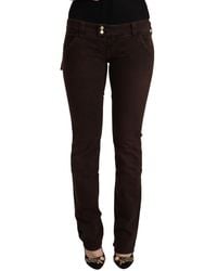 CYCLE - Brown Cotton Stretch Low Waist Slim Fit Denim Jeans - Lyst