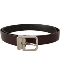 Dolce & Gabbana - Elegant Dark Patent Leather Belt - Lyst