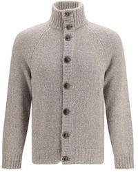 Brunello Cucinelli - Gray Wool Oves Aries Cardigan - Lyst