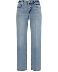 7FOR - Blue Cotton Straight - Lyst
