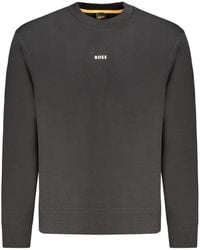 BOSS - Black Cotton Men Sweatshirt - Lyst