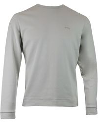 BOSS - Beige Cotton Round Neck Sweatshirt - Lyst