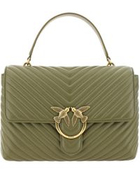 Pinko - Emerald Elegance Calf Leather Handbag - Lyst