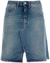 MM6 by Maison Martin Margiela - Denim Mini Skirt - Lyst