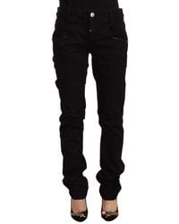 Acht - Black Low Waist Cotton Stretch Denim Skinny Jeans - Lyst