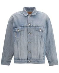 Balenciaga - Light Blue Cotton Denim Jacket - Lyst