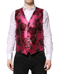 Dolce & Gabbana - Floral Satin Formal Waistcoat Vest - Lyst