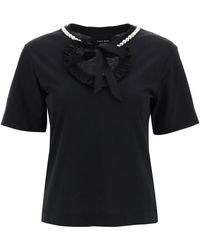 Simone Rocha - T-shirt With Heart-shaped Cut-out And Pearls - Lyst