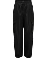 ONLY - Black Cotton Cargo Pants - Lyst