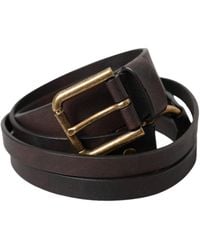 Dolce & Gabbana - Dark Leather Metal Buckle Belt - Lyst