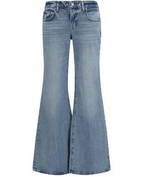7FOR - Blue Cotton Flared Jeans - Lyst