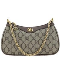 Gucci - Brown Cotton Shoulder Bag - Lyst