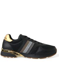 Dolce & Gabbana - Black Leather Low Top Sneakers Shoes - Lyst