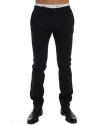 Gianfranco Ferré - Blue Cotton Stretch Chinos Pants - Lyst