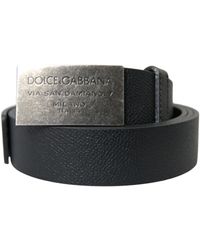 Dolce & Gabbana - Elegant Leather Belt With Metal Buckle - Lyst