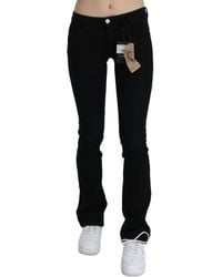 CoSTUME NATIONAL - Low Waist Skinny Denim Cotton Jeans Black Pan70717 - Lyst