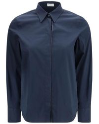 Brunello Cucinelli - Blue Cotton Dress Shirt - Lyst