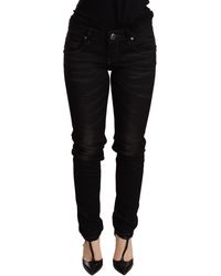 Acht - Black Low Waist Skinny Denim Trouser - Lyst