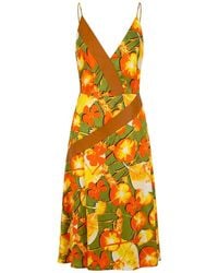 Trussardi - Yellow Silk Dress - Lyst