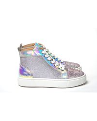 Christian Louboutin - Ab/ Super Lou Strass Fla Sneakers - Lyst