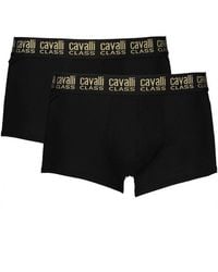 Roberto Cavalli - Black Cotton Men's Boxer Underwear Pair - Lyst