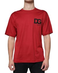 Dolce & Gabbana - Cotton Dg Logo Print Crew Neck T-Shirt - Lyst
