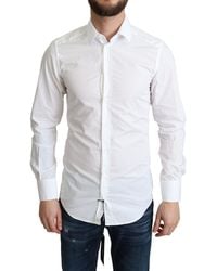 Dolce & Gabbana - White Cotton Long Sleevesformal Shirt - Lyst
