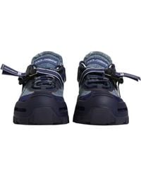 Dolce & Gabbana - Airmaster Panelled Low Top Denim Sneakers Shoes Cotton Nylon Viscose Calf - Lyst