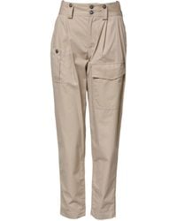 Dolce & Gabbana - Beige Cotton High Waisted Pants - Lyst