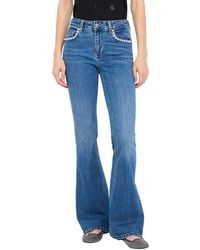 Liu Jo - Blue Cotton Bootcut Jeans - Lyst