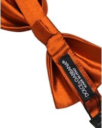 Dolce & Gabbana - Men Orange 100% Silk Adjustable Neck Papillon Bow Tie - Lyst