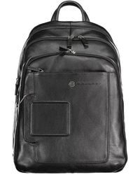 Piquadro - Black Leather Backpack - Lyst