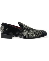 Dolce & Gabbana - Floral Slippers Loafers Dress Shoes - Lyst