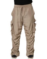 Dolce & Gabbana - Brown Ruched Cargo Parachute Men Jogger Pants - Lyst