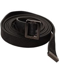 CoSTUME NATIONAL - Black Leather Metal Buckle Waist Belt - Lyst