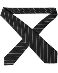 Dolce & Gabbana - Black White Stripes Wool Adjustable Necktie Tie - Lyst