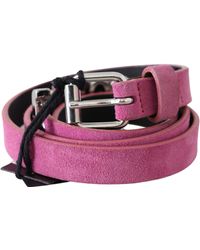 Just Cavalli - Pink Silver Chrome Metal Buckle Waist Belt - Lyst