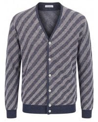 Malo - Blue Linen Men Cardigan - Lyst