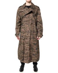 Dolce & Gabbana - Longline Camo Trench Coat - Lyst
