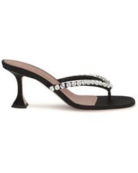 AMINA MUADDI - Black Silk Stiletto Heel Sandals - Lyst