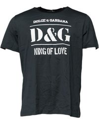 Dolce & Gabbana - Black Cotton Printed Short Sleeves T - Lyst
