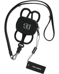 Dolce & Gabbana - Calfskin Leather Dg Logo Coin Purse Lanyard Wallet - Lyst