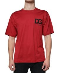 Dolce & Gabbana - Cotton Dg Logo Print Crew Neck T-Shirt - Lyst